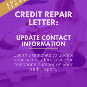 Update Personal Information on Credit Report Template
